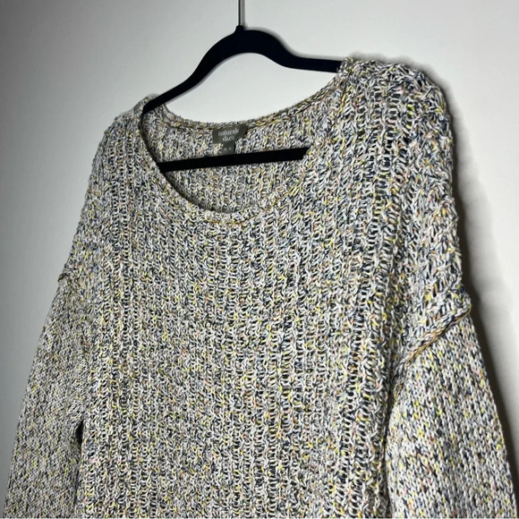 NATURALS D&CO Metallic Open Knit Drop Shoulder Sweater - Picture 2 of 11